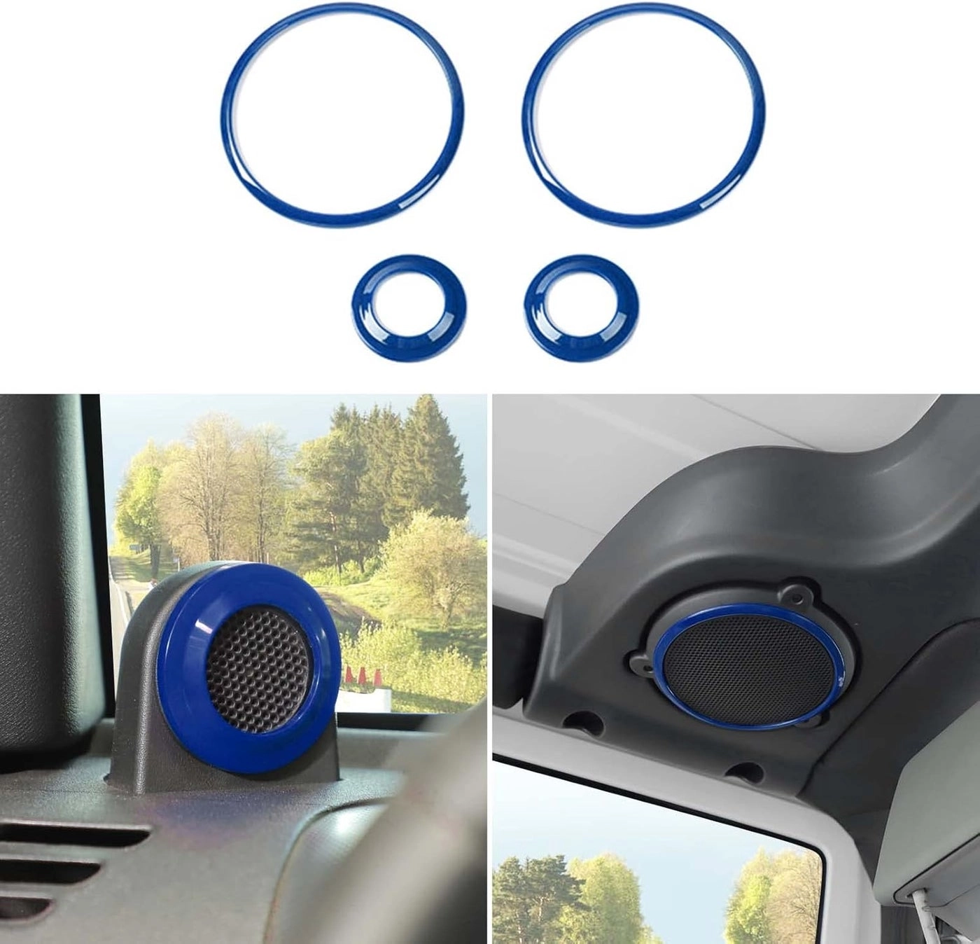 Jimen A Pillar & Roof Top Speaker Overlay Cover Trim - Jeep Wrangler JK & Unlimited 2007-2014