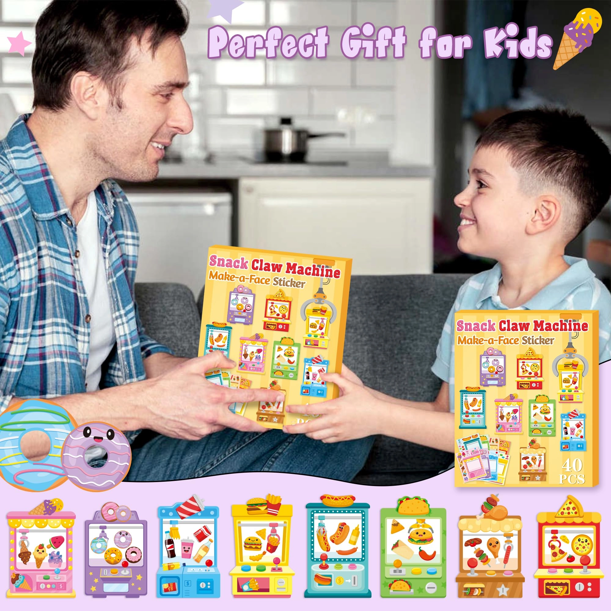 Snack Vending Machine Activity Sticker Book 40 pcs