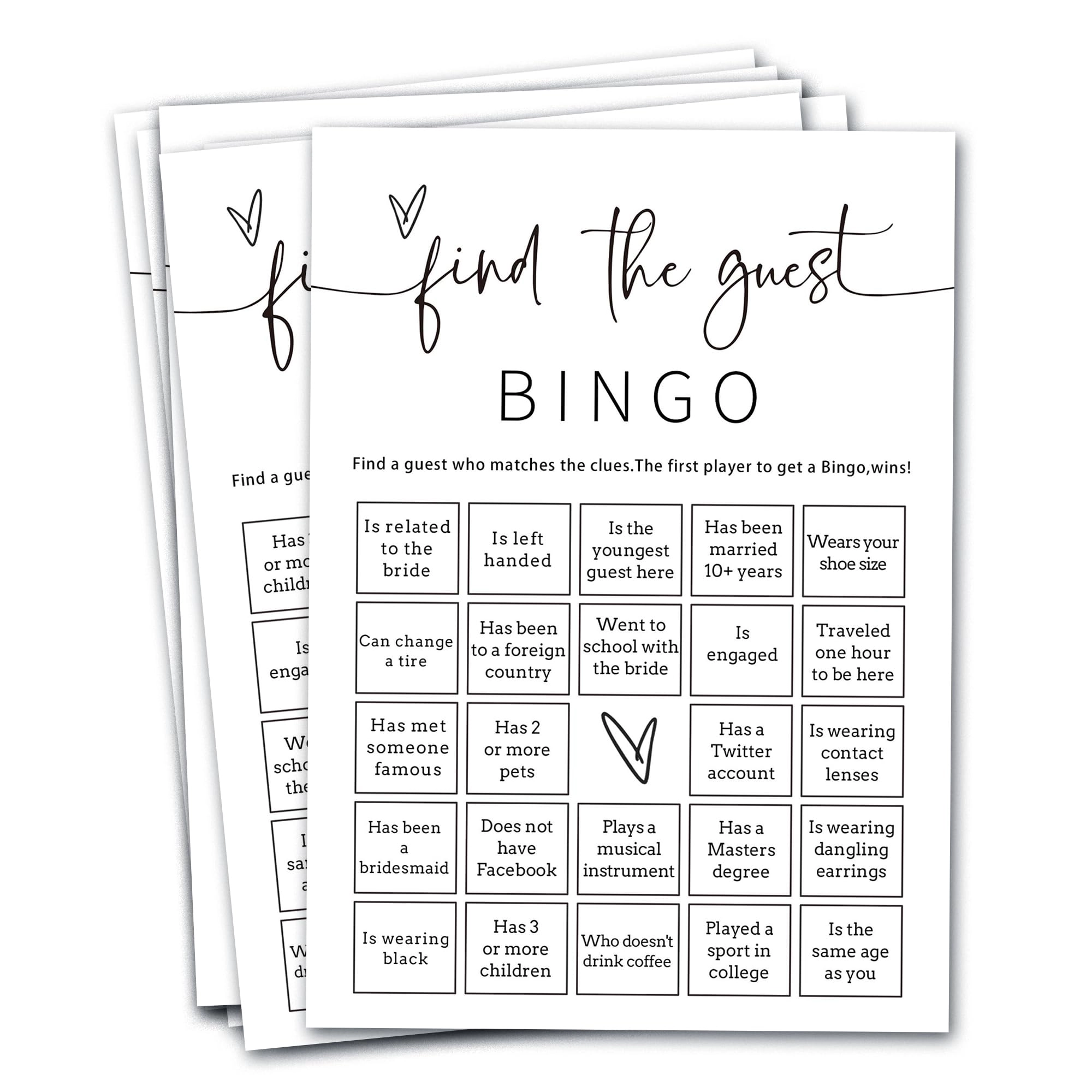 Wybgno Bridal Shower Bingo - 25 pieces Unisex-Adults