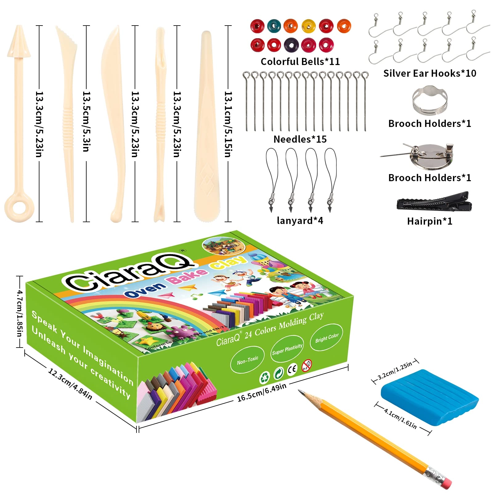 Polymer Clay Starter Kit - 545g 24 pcs.