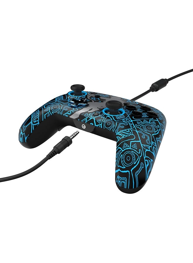 Nintendo Switch Sheikah Shoot Rematch Glow Wired Controller Black/Blue