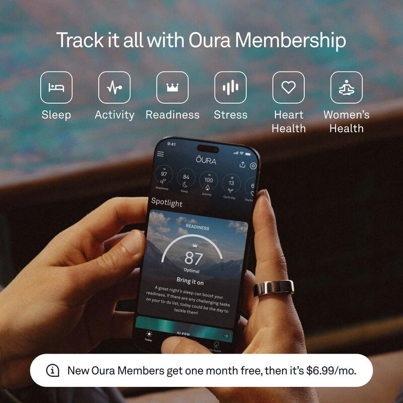 Ring 4 - Smart Ring Health Activity Tracker Silver (Ring Size 4)