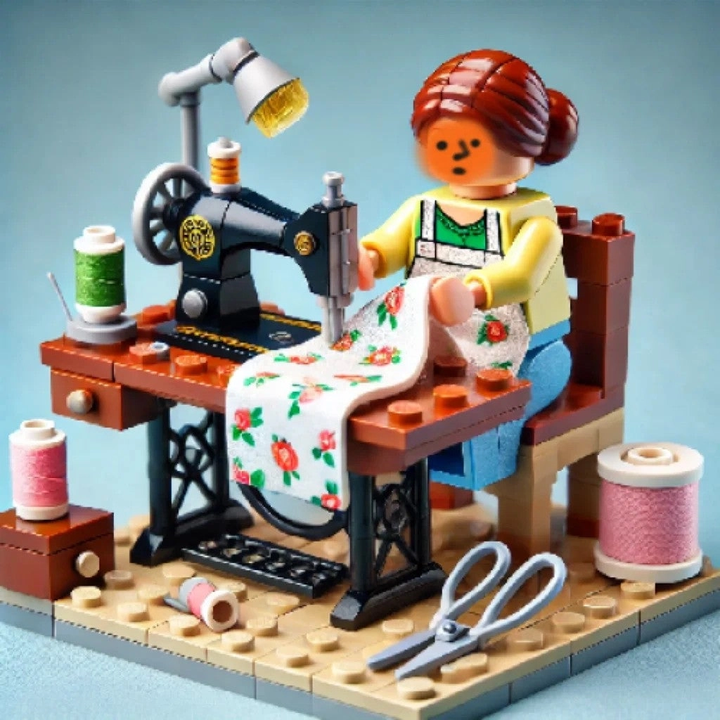Mini Building Characters Sewing Machine - 3D Puzzle ABS Handmade
