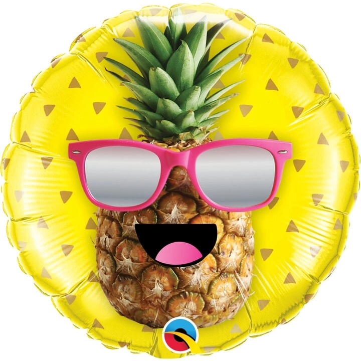 Qualatex Mr. Cool Pineapple Round Foil Balloon - 45 cm