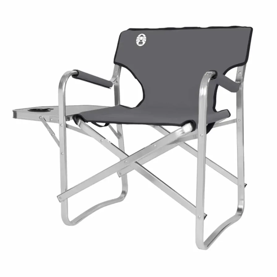Coleman Aluminum Deck Chair W/Table - Gray 18 x 57 x 82 cm