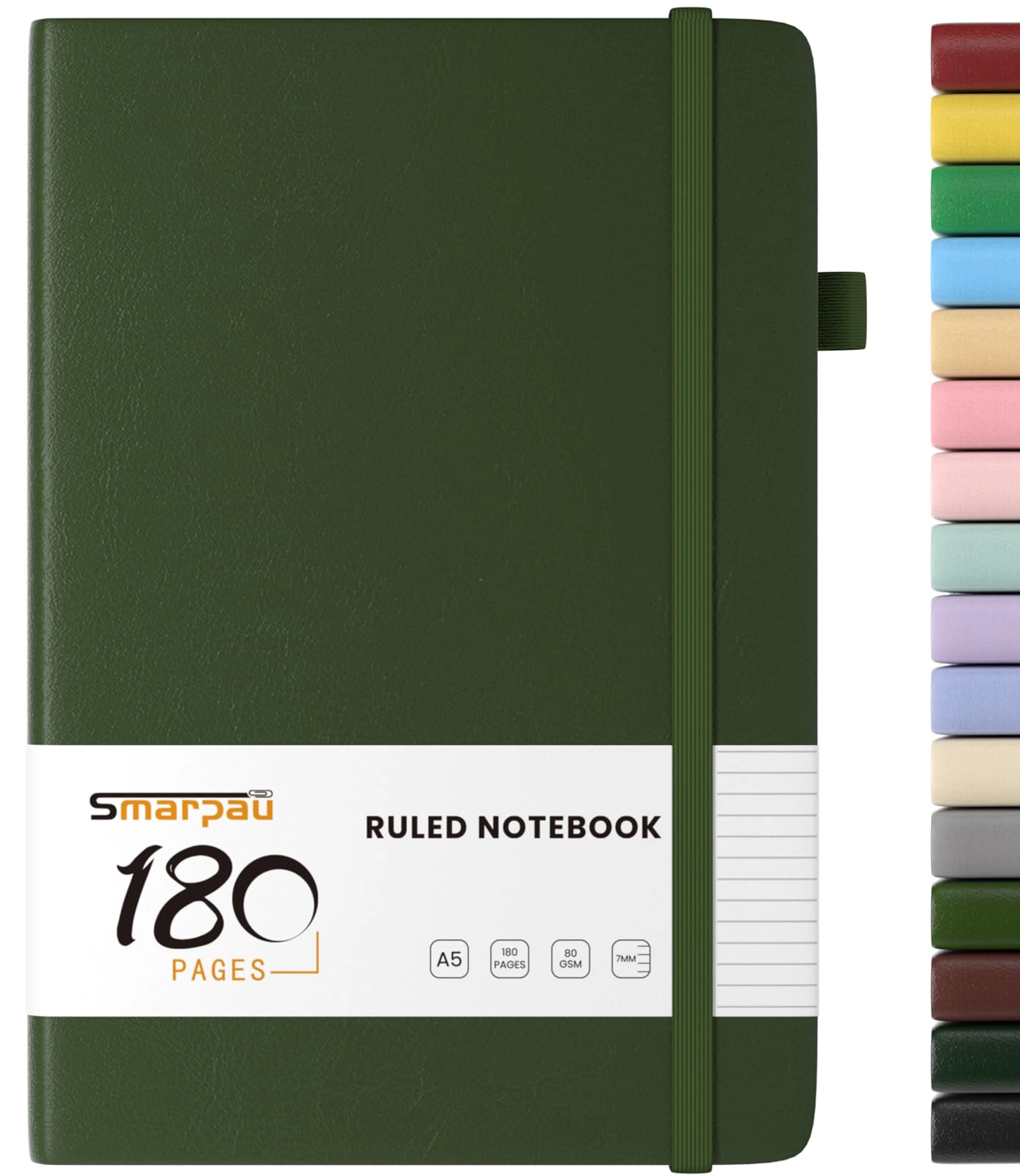 smarpau Notebook A5 Hardcover - Lined 180 Pages