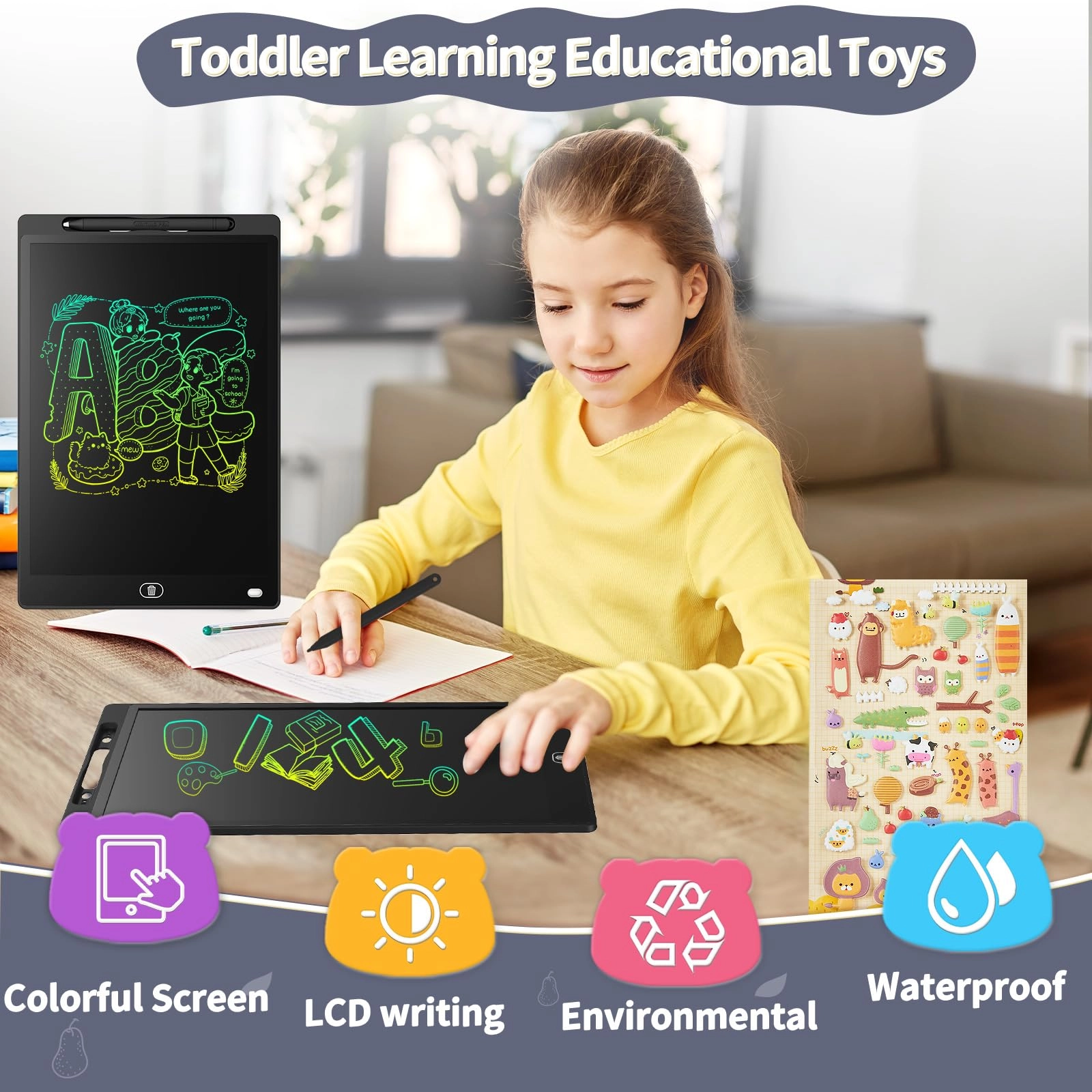 LCD Drawing Board - 2+ years 2 pcs Pack