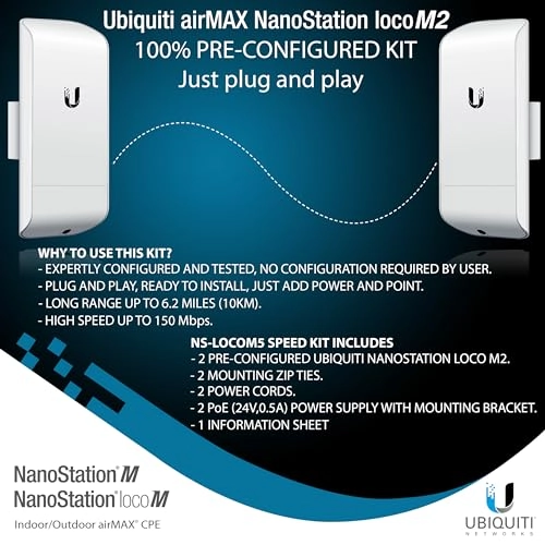 NanoStation Loco M2 - 2.4GHz 150+Mbps Bundle