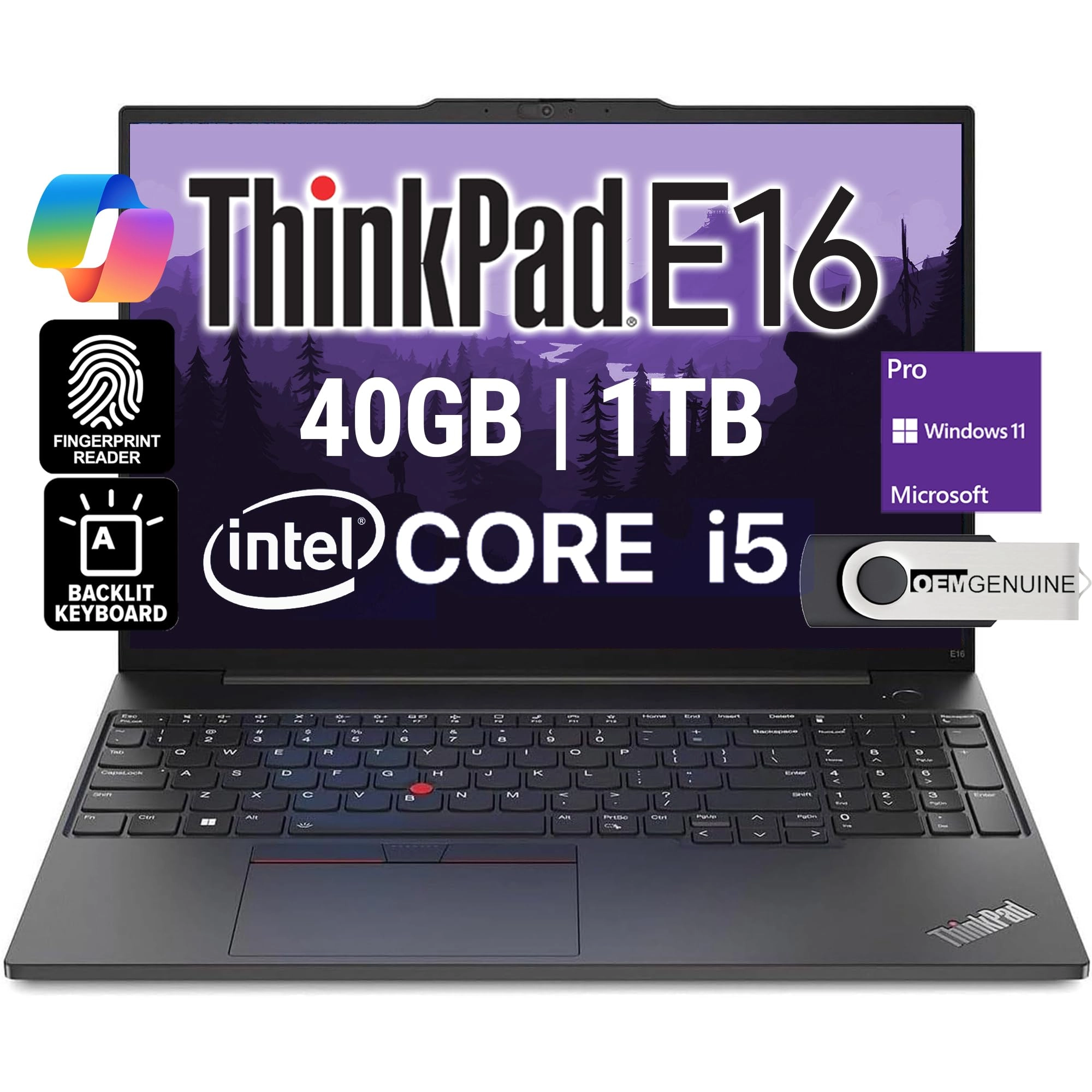 ThinkPad E16 Gen 1 - 16'' i5-1335U 40GB DDR4 1TB NVMe