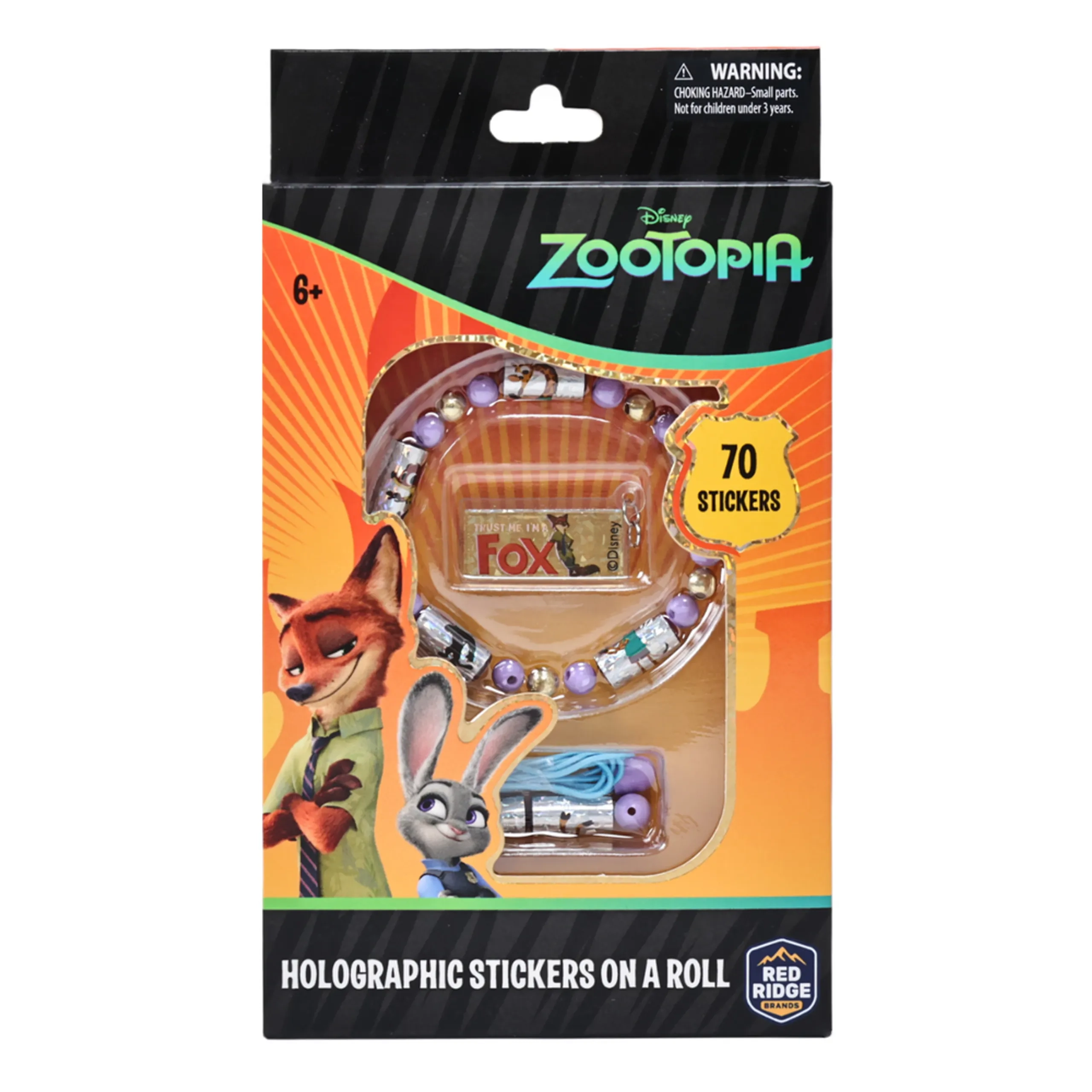 Disney Holographic Stickers On A Roll Bracelet Making Kit - 70pc Zootopia