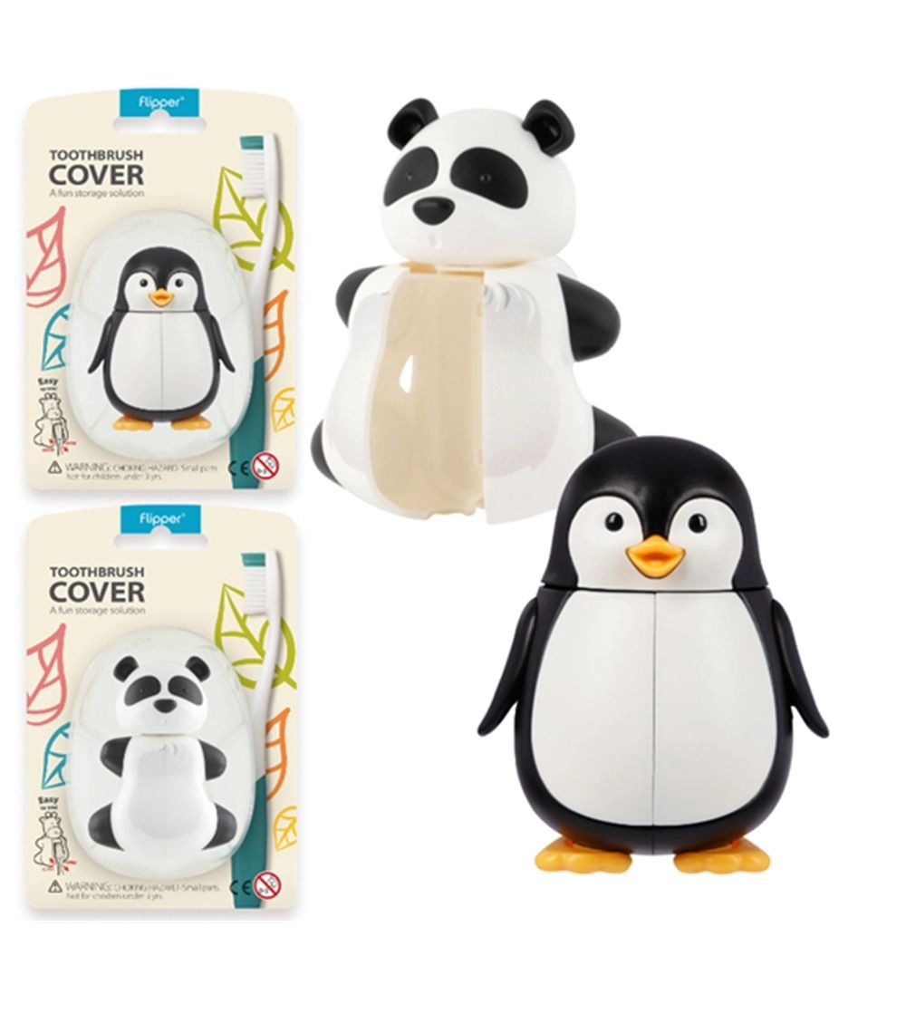 Flipper Toothbrush Cover Fun Animal - Black 3+ Bundle