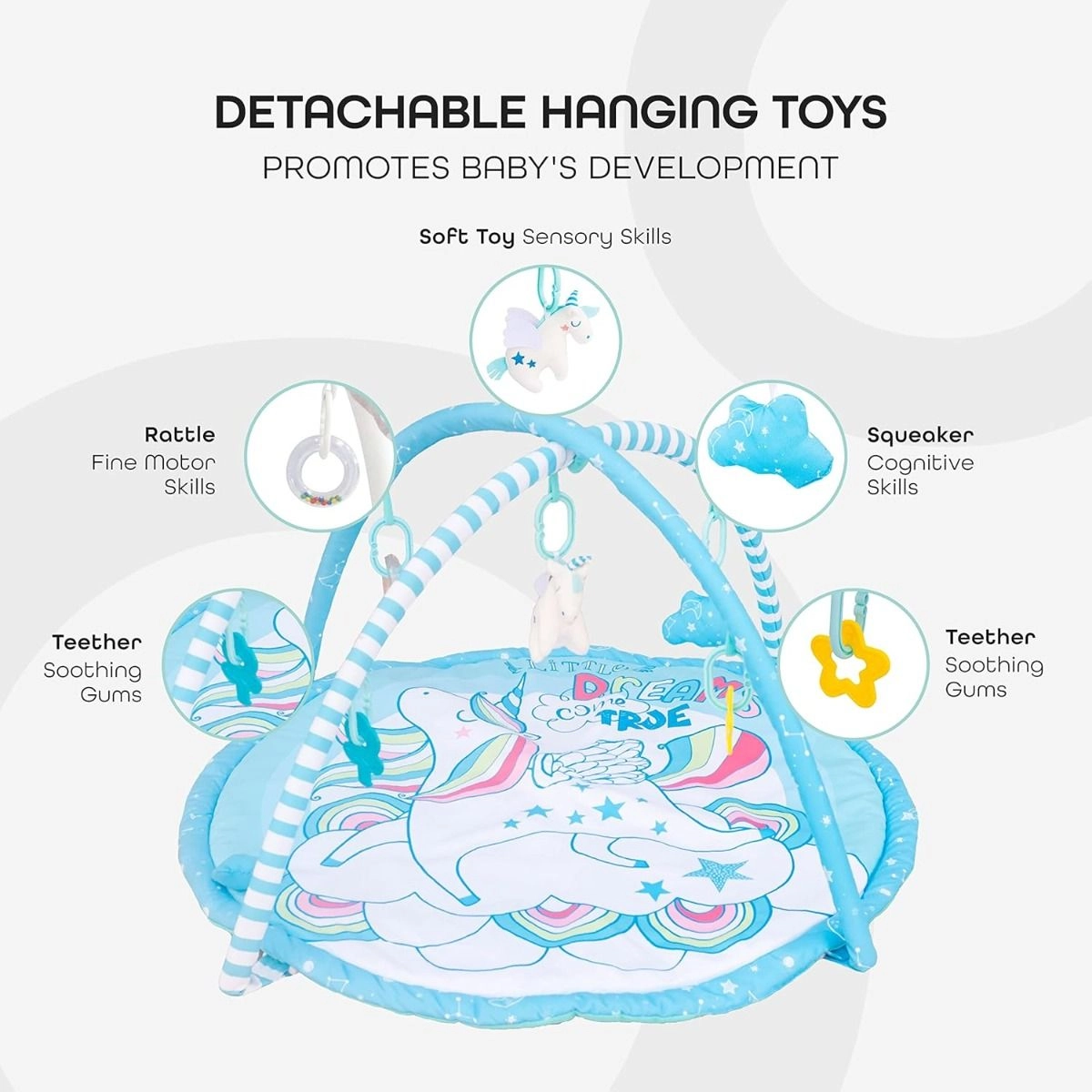 Perky Baby Playmat & Activity Gym - Unicorn 0 month