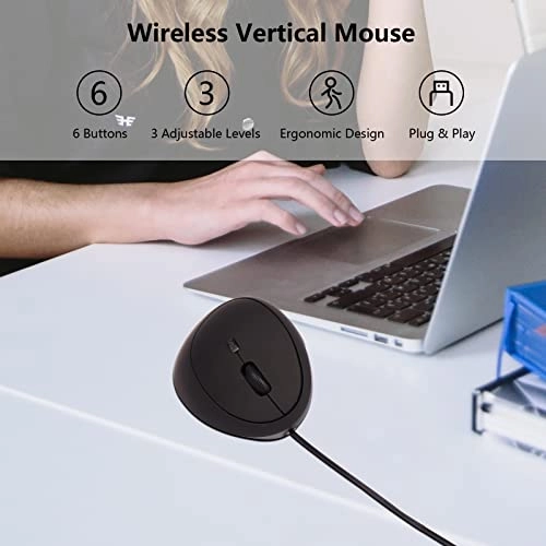 Vertical Ergonomic Optical Mouse - USB