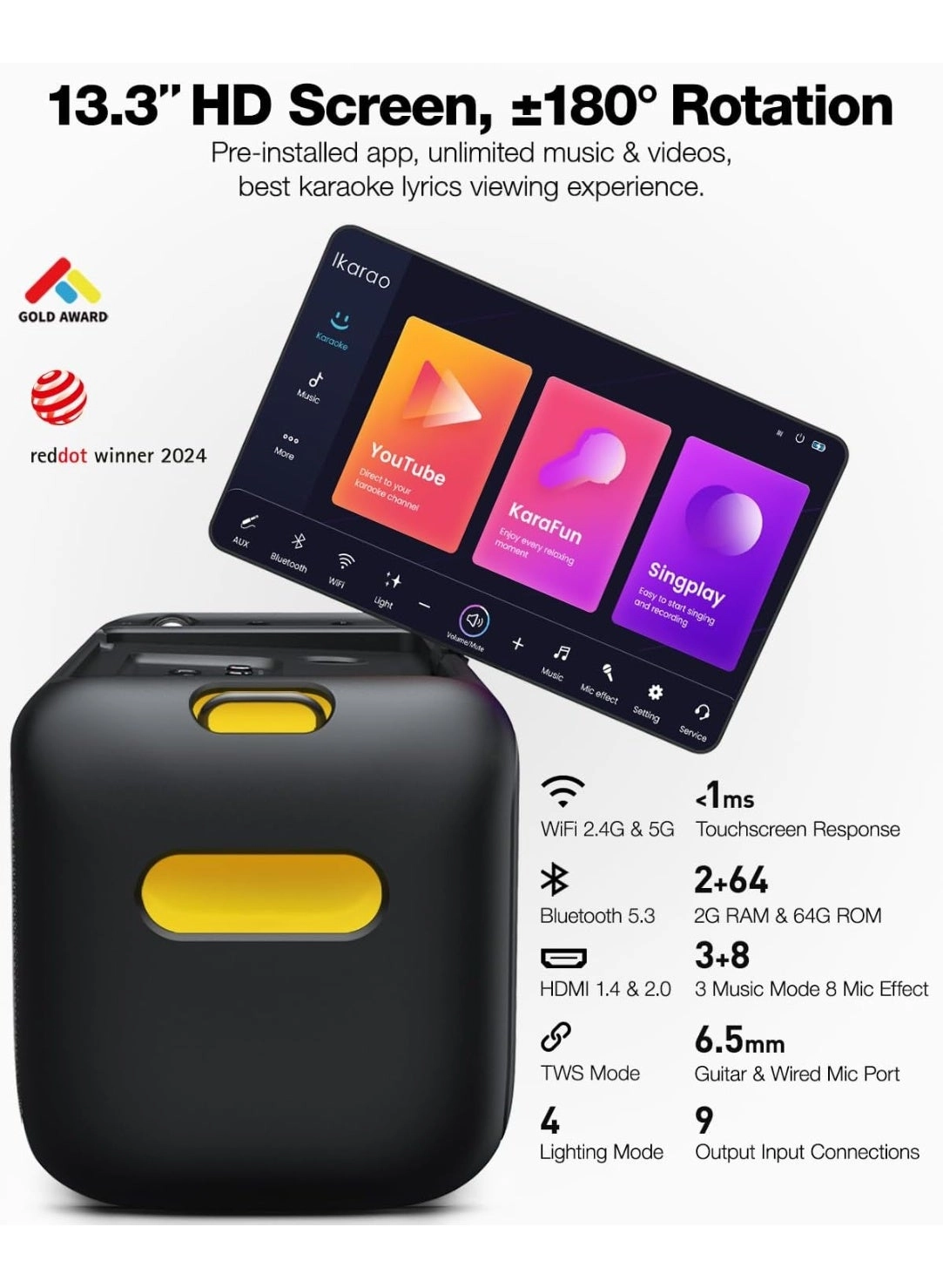 Break X1 - 2 wireless microphones 800W peak to peak power