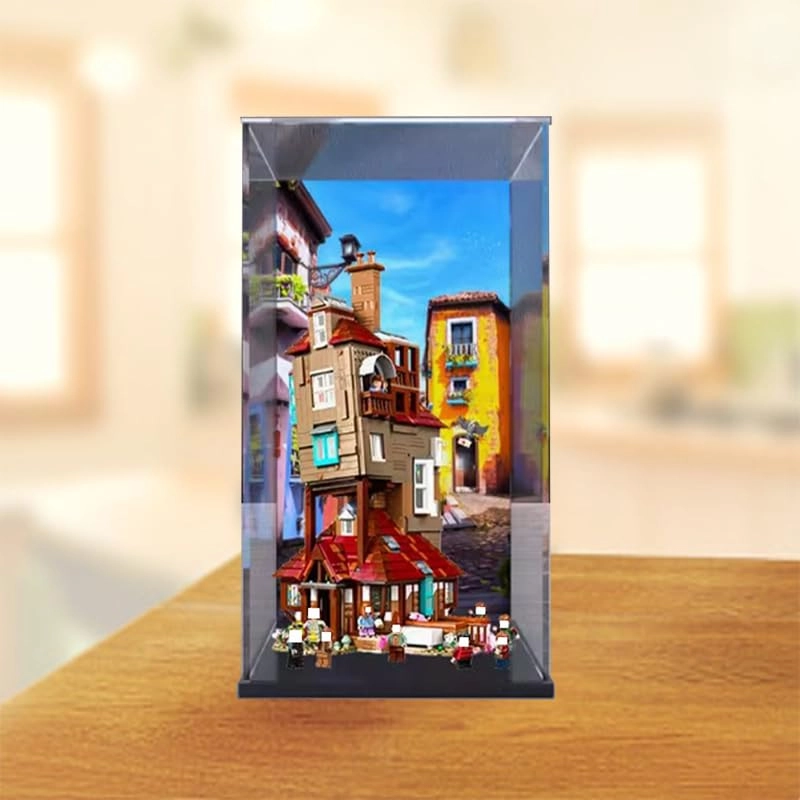 Clear Acrylic Display Case - 11.81x11.81x19.68in. Black Bottom