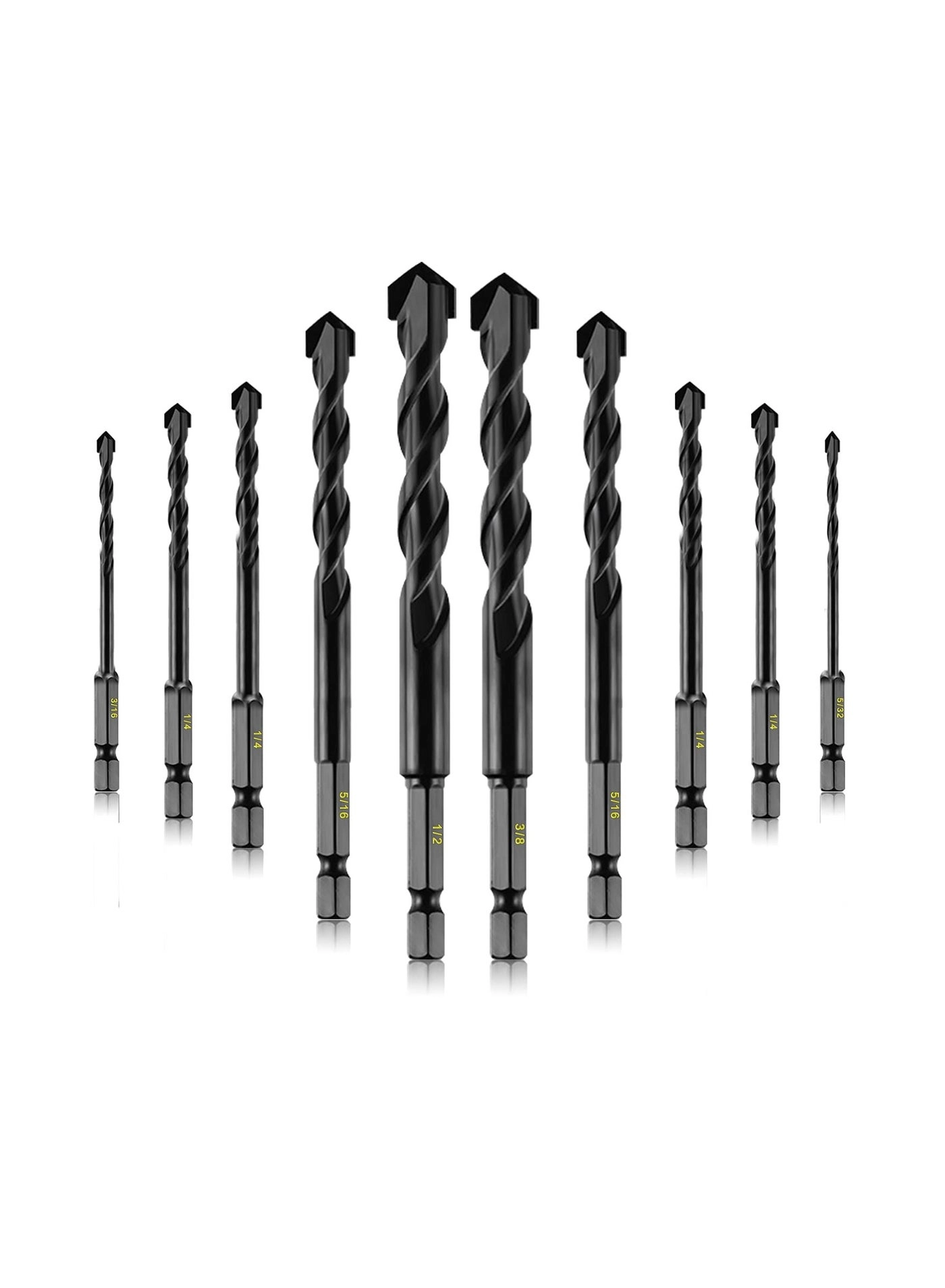 Masonry Drill Bit Set - Carbide 10 Pieces