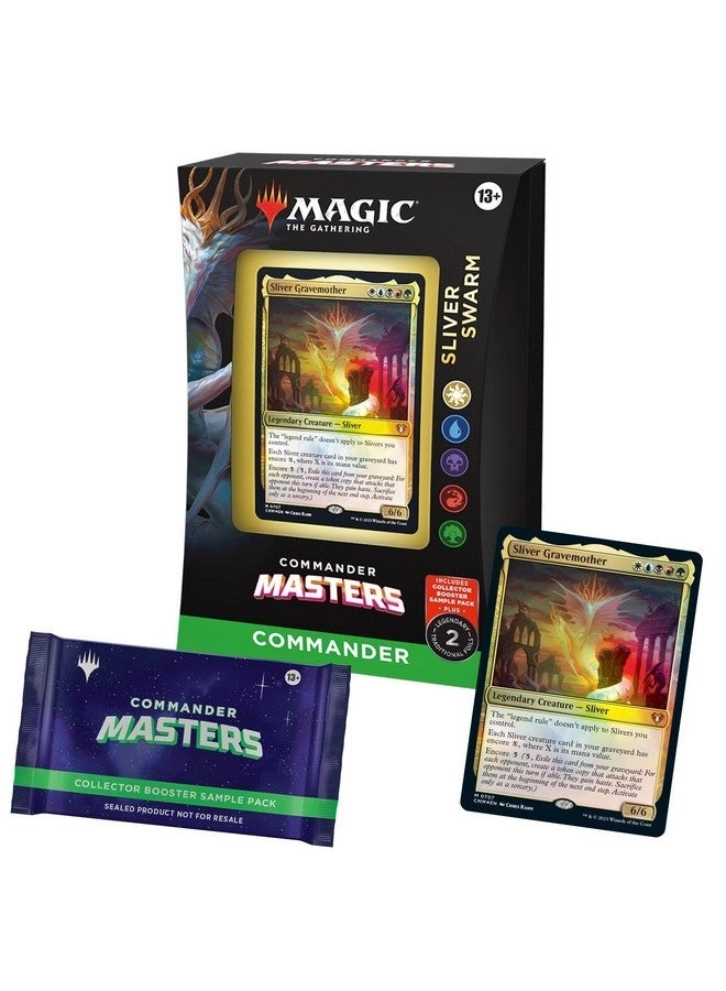 Magic: the Gathering Commander Masters Commander Deck - Sliver Swarm - 100-Card Deck + Collector Booster Sample Pack - 2-Card