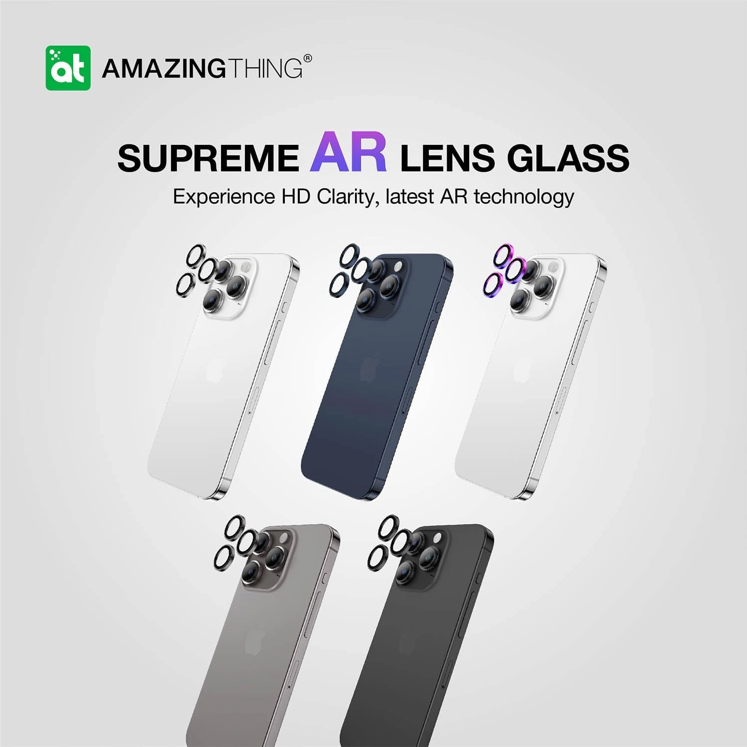 iPhone 15 Pro / 15 Pro Max Camera Lens Glass - 3 Lens 0.3mm HD Clarity