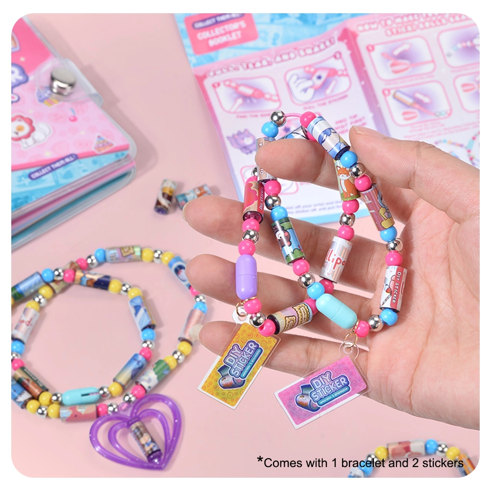 DIY Wearable & Shareable Bracelet & Sticker Craft Kit - Multicolor 1 bracelet 2 stickers