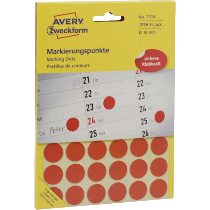 Avery Color Coding Labels - 1056 Labels 18.00 mm