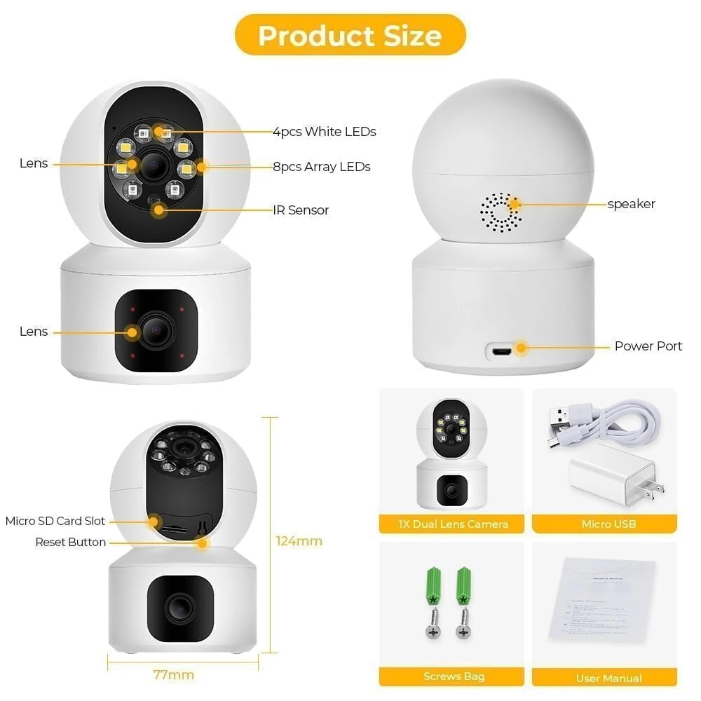 Dual Lens WiFi IP 360° Camera