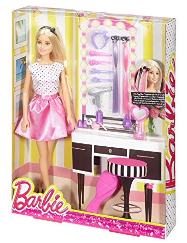 Barbie Fun & Fancy Hair Doll - 8.5 inches Blonde Hair Styling Accessories Ages 3+