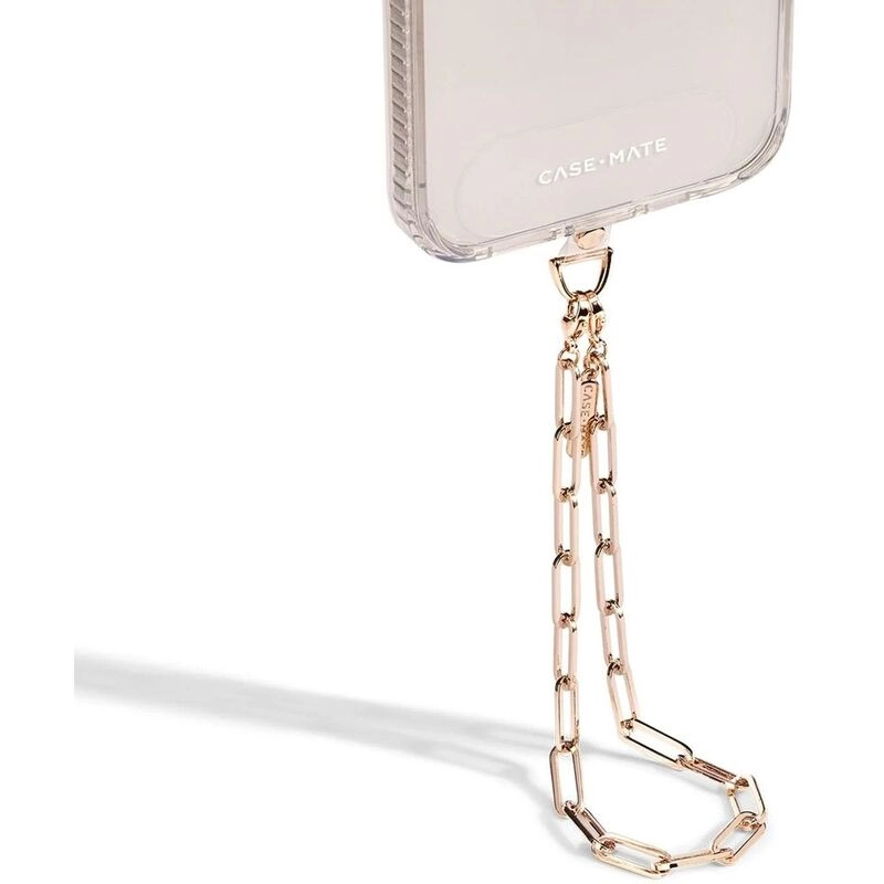 Phone Wristlet - White Marble Metal