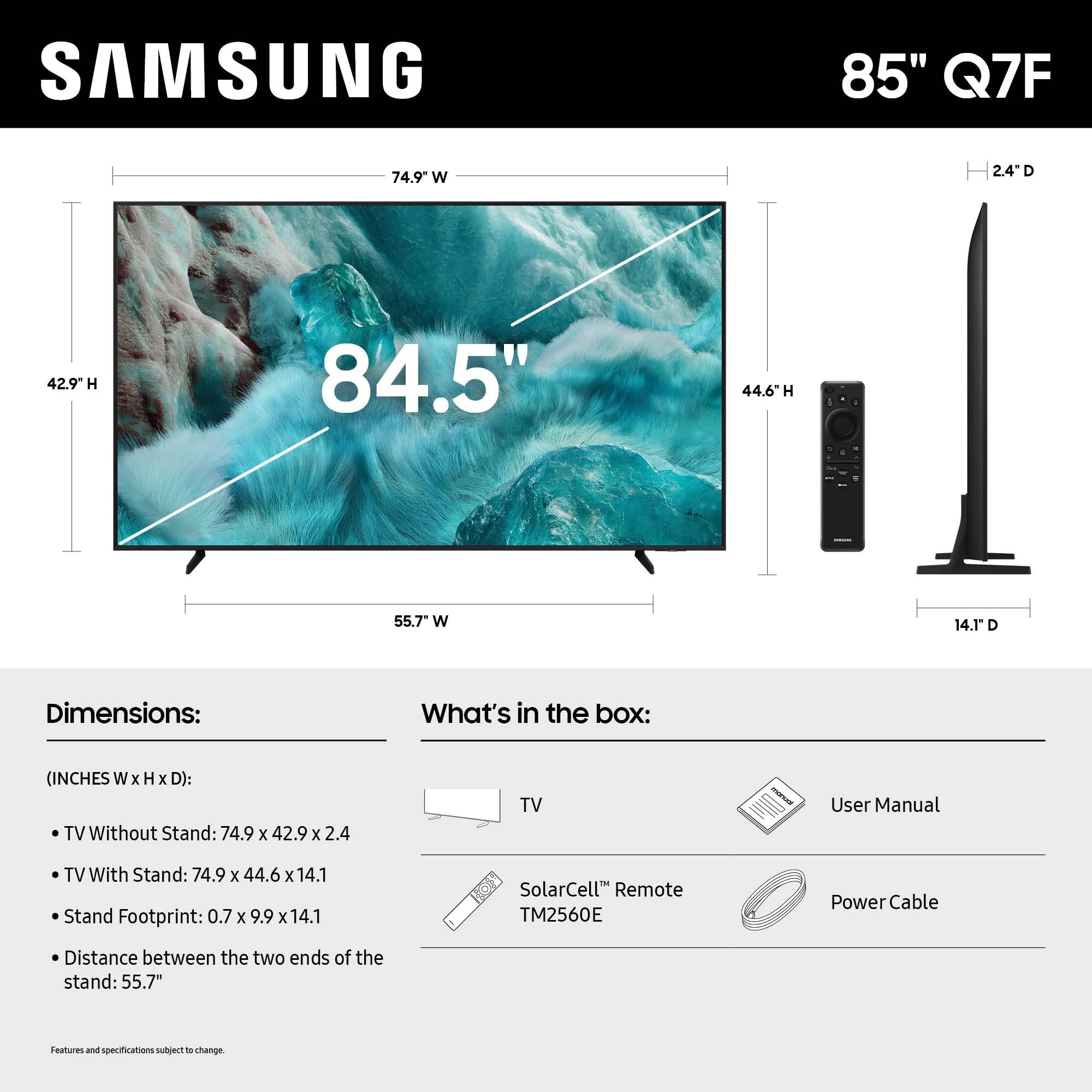 QA85Q7FAAUXZN - 85 INCH
