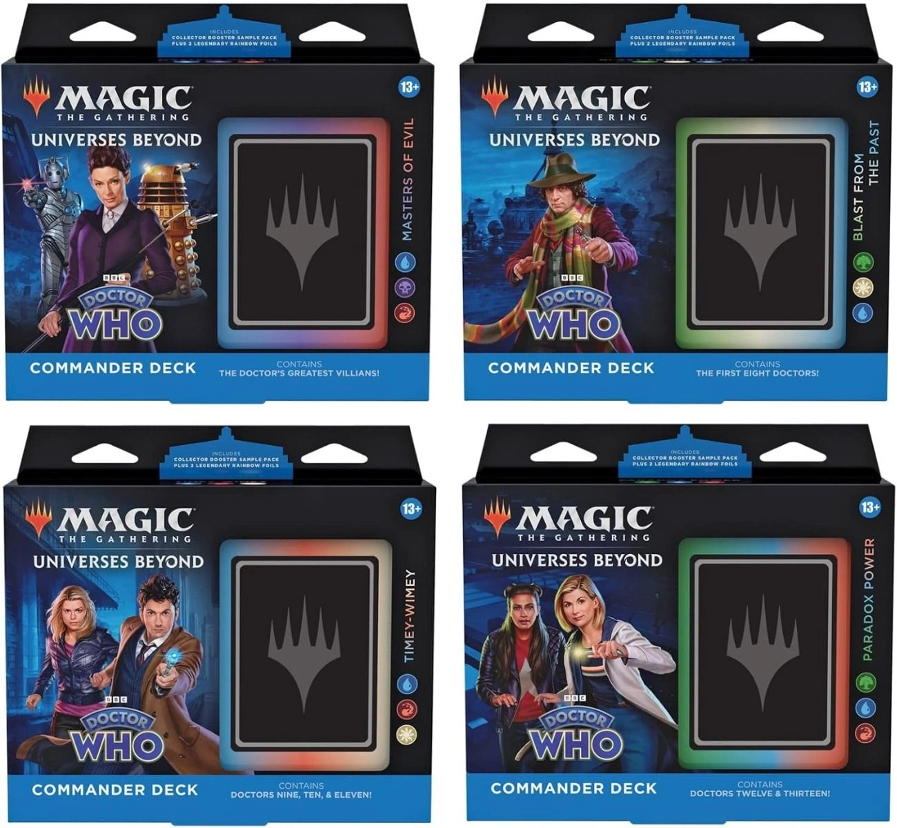 Magic: the Gathering Doctor Who Commander Deck - 100-Card + Collector Booster Sample Pack - 2-Card + Accessories