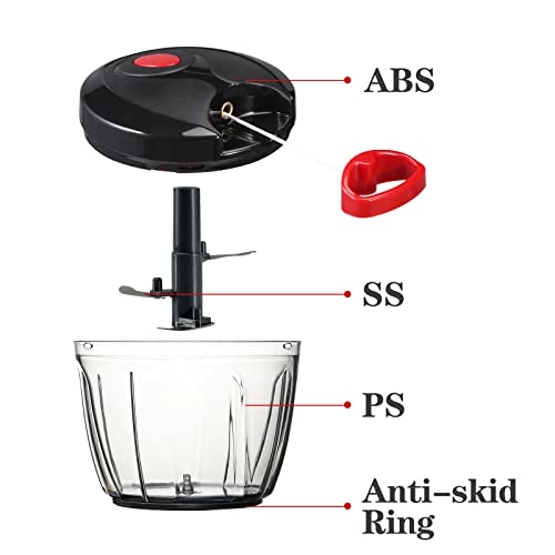 Manual Food Chopper - 650ML 3 blades