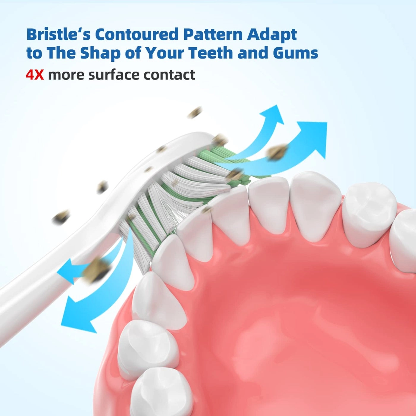 Replacement Toothbrush Heads - Fits for Waterpik Complete Care 90 CC01 Care 50 WP862 8pc Mediumsoft