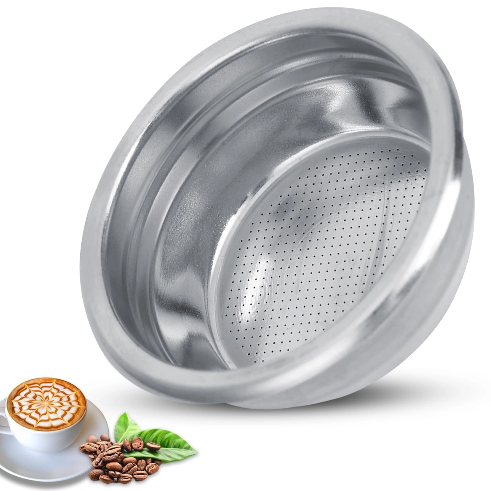 Agatige Espresso Filter Basket - 58mm Stainless Steel Double Cup
