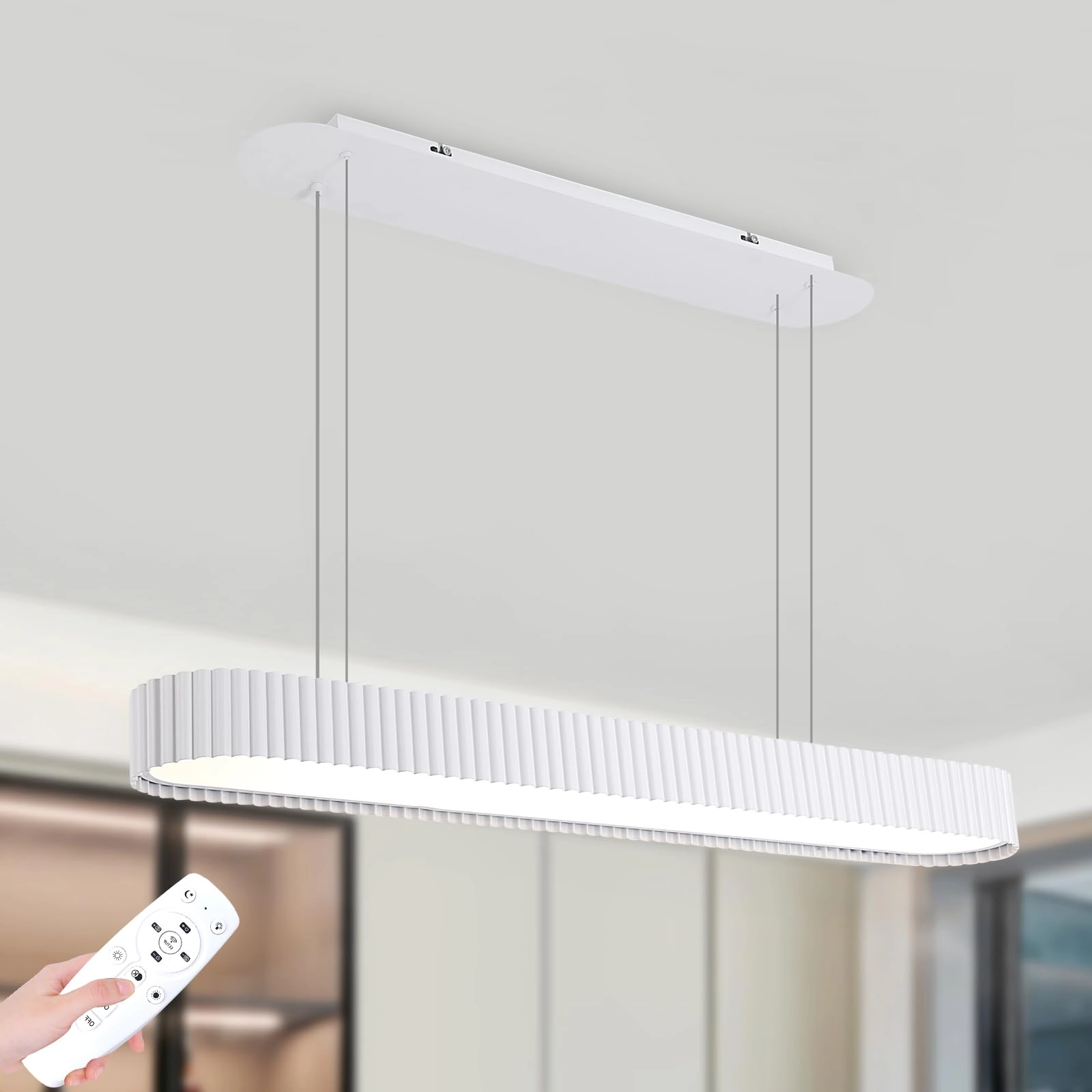 Round LED Chandelier - 3000K–6000K Dimmable