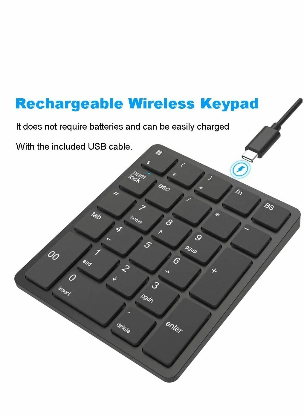 Number Pad - 26 Keys Bluetooth Rechargeable