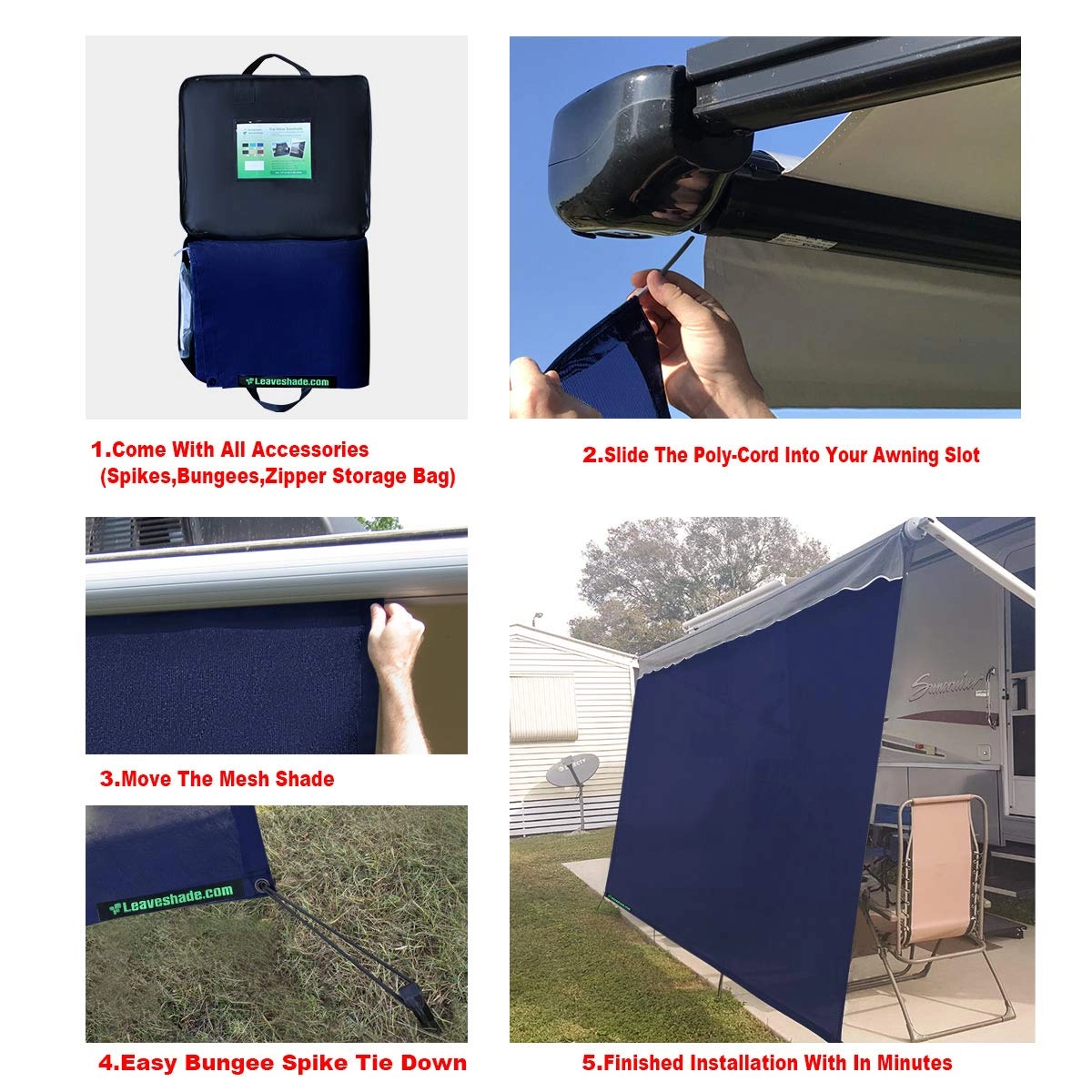 RV Awning Sun Shade Screen