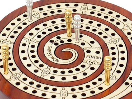 Cribbage Board - 2 Track 60 Points Bloodwood / Maple Wood