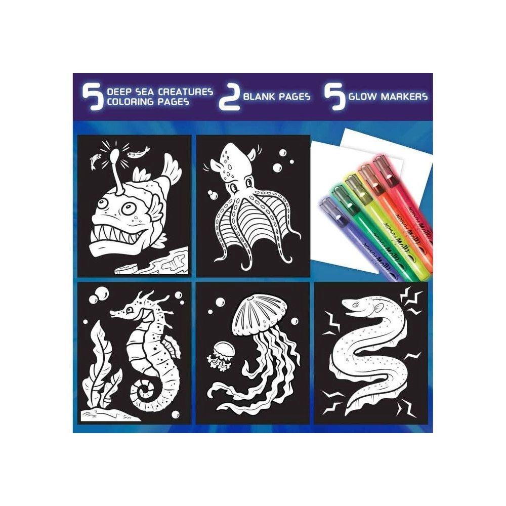 Deep Sea Creatures Glow Fusion - 5 Glow Markers (Red, Orange, Yellow, Green & Blue)