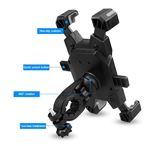 Motorcycle Phone Stand - 360 Degrees Rotating One-Handed Universal 3.5-6.8in