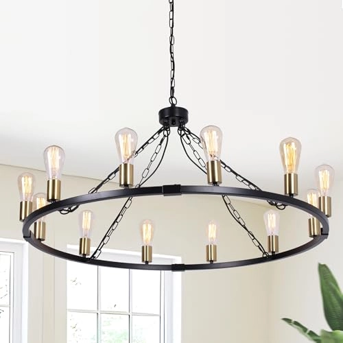 Vintage Wagon Wheel Chandeliers