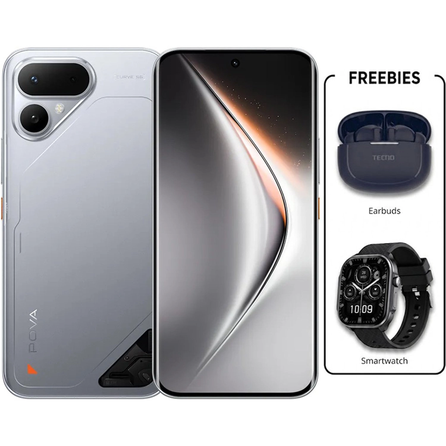 Pova curve 2 12GB 256GB + Bud 4 Air + Watch 3