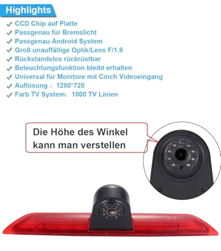 Third Roof Top Mount Brake Lamp Return Camera - Night vision RCA 1280 x 720