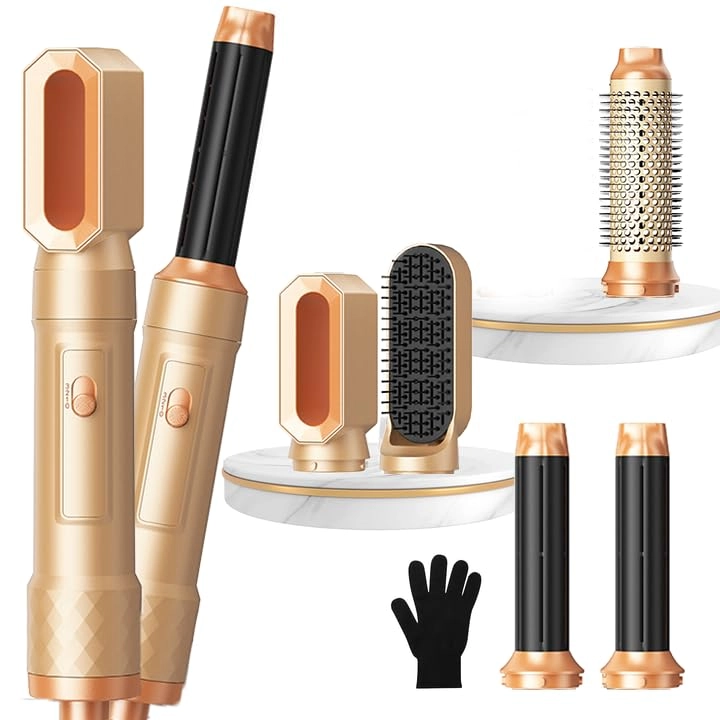 5 in 1 Hair Dryer Brush Set - Gold 700 watts