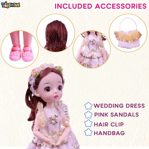 Cute Doll - 12-Inch Plastic Wedding Dress Ages 3+
