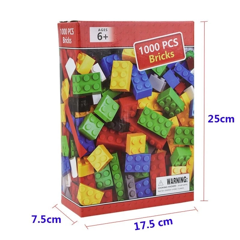 Plastic Classic Building Bricks Set - 500/1000 pcs