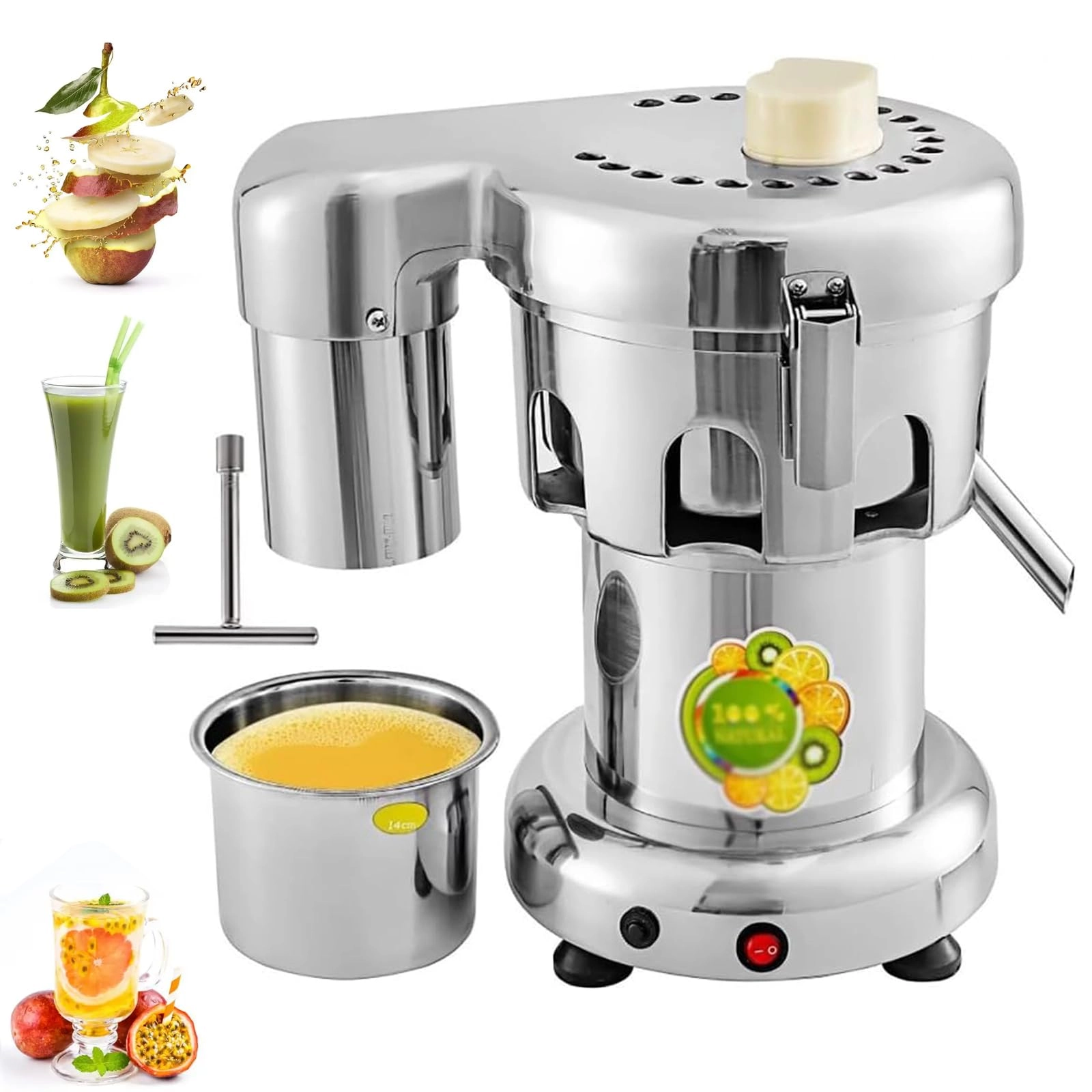 QYLTTDM Commercial Juice Extractor - 370W 2L