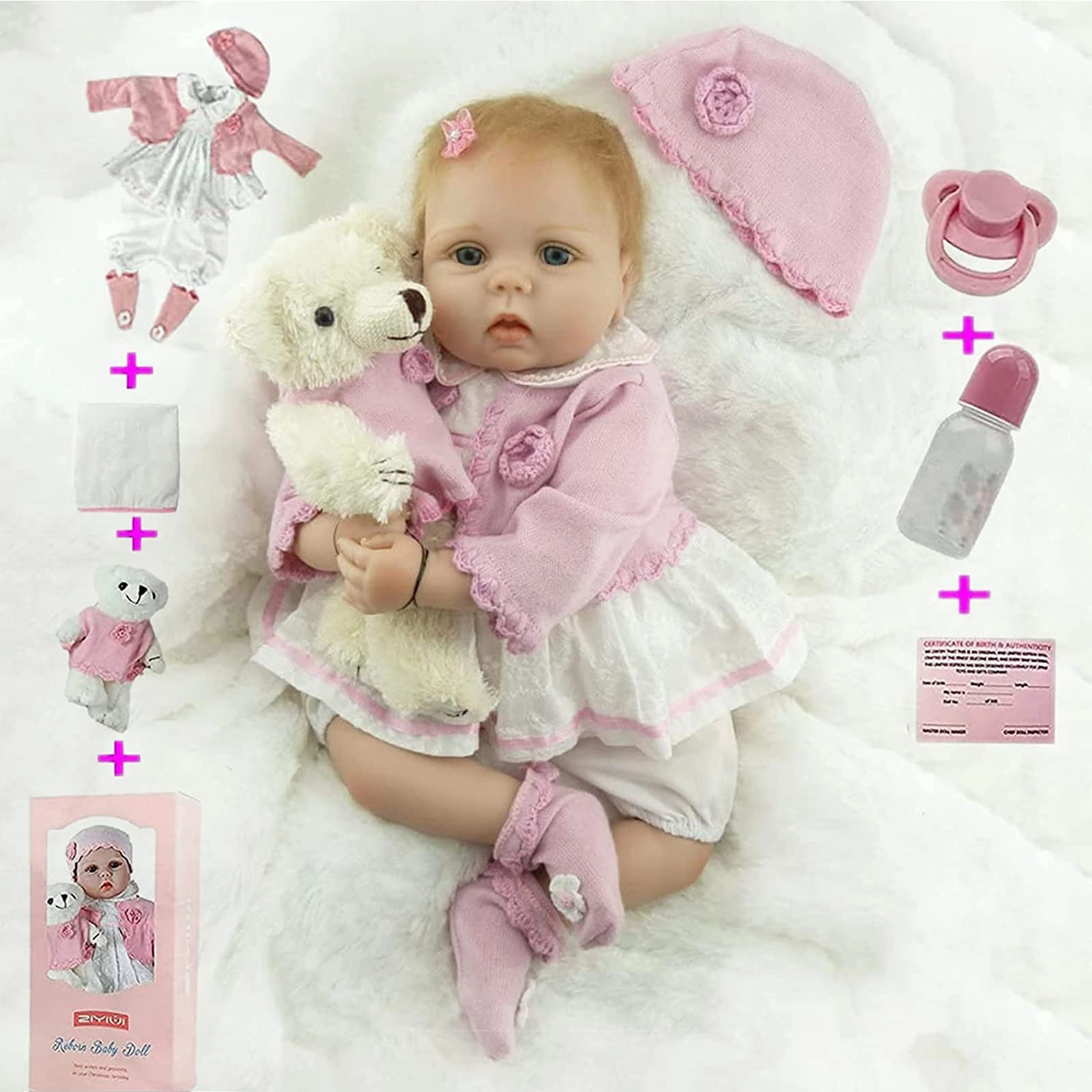 Reborn Baby Doll - 22 Inches / 55 cm Silicone Ages 3+