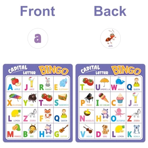 Alphabet Letter Bingo Cards - 17 years and up