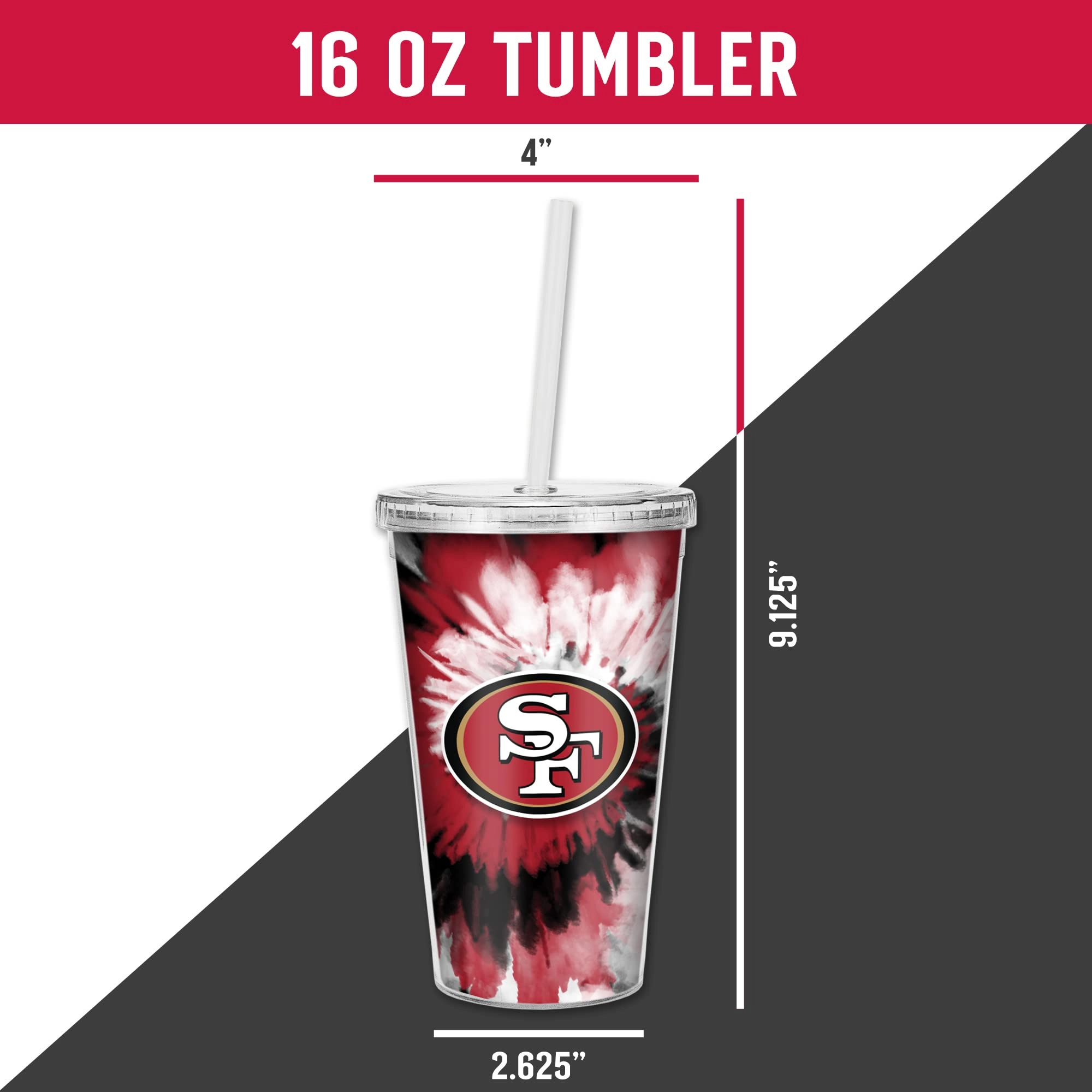 NFL Football Metallic Tie Dye Tumbler - 473ml