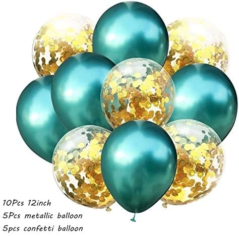 Party Time Trading LLC Confetti Balloon Set - 10-Piece Birthday