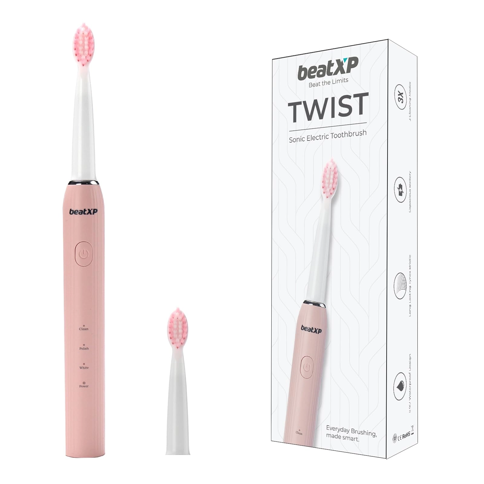Twist Electric Toothbrush - 20,500 strokes/min 2 Brush Heads 3 Cleaning Modes